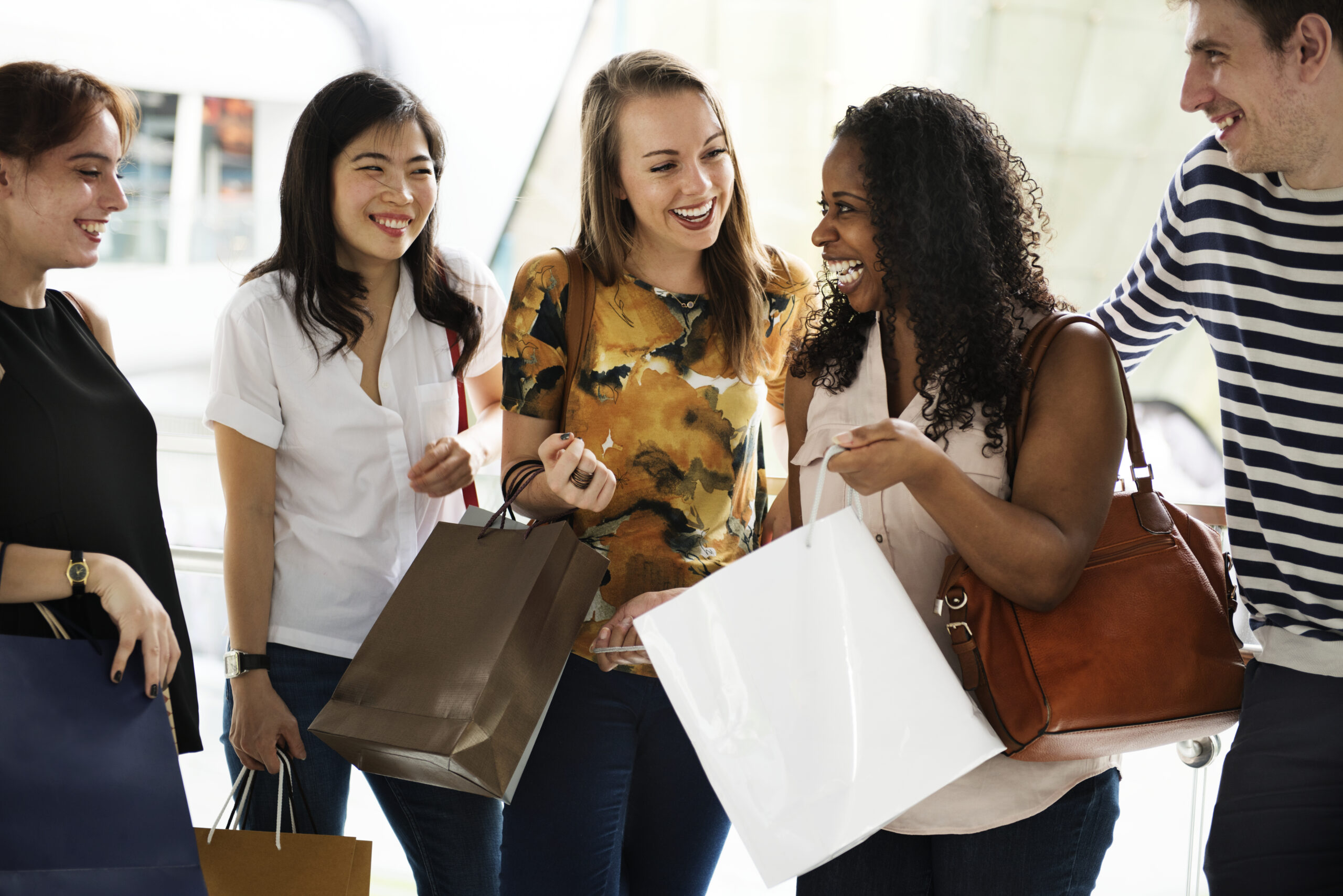 Group of friends in a shopping mall