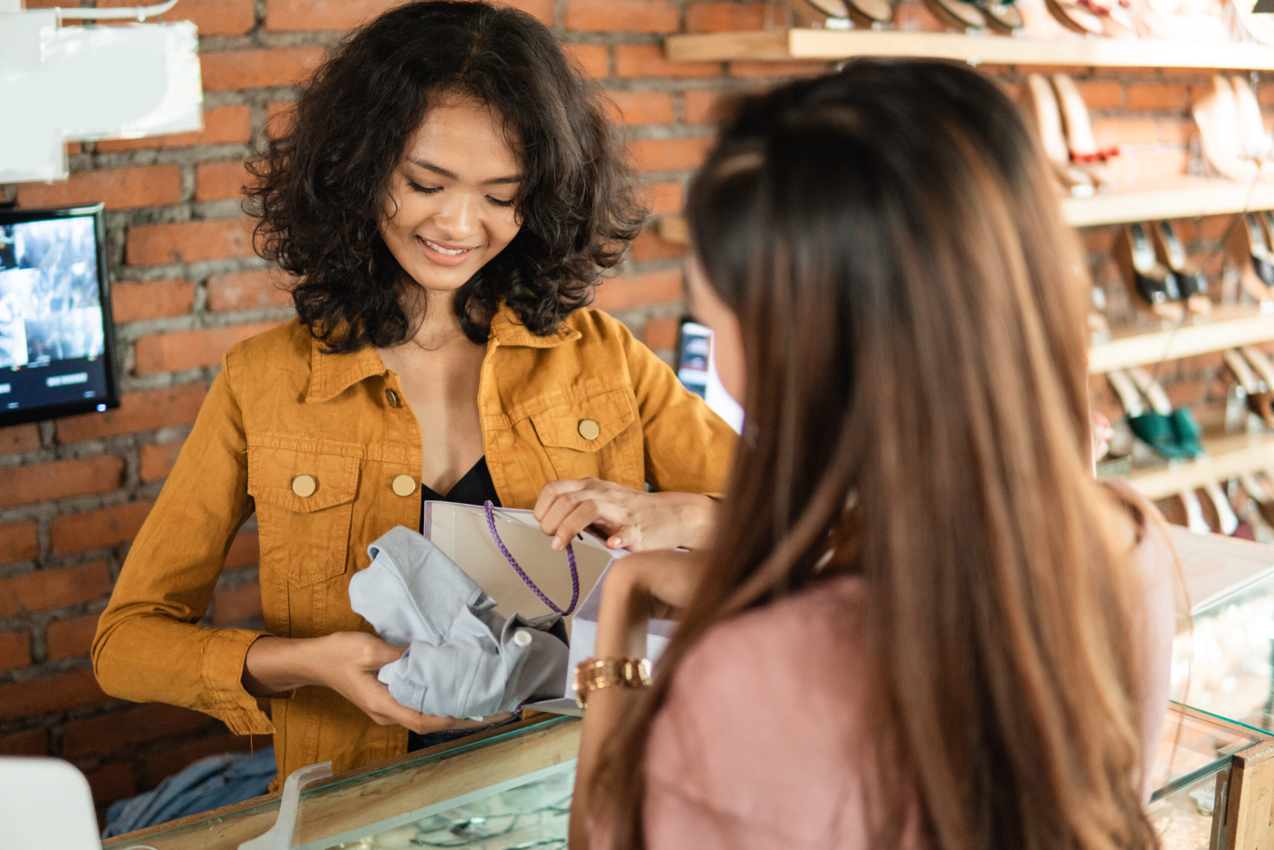 Customer making a purchase in store