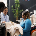 Customer speaking to sales associate