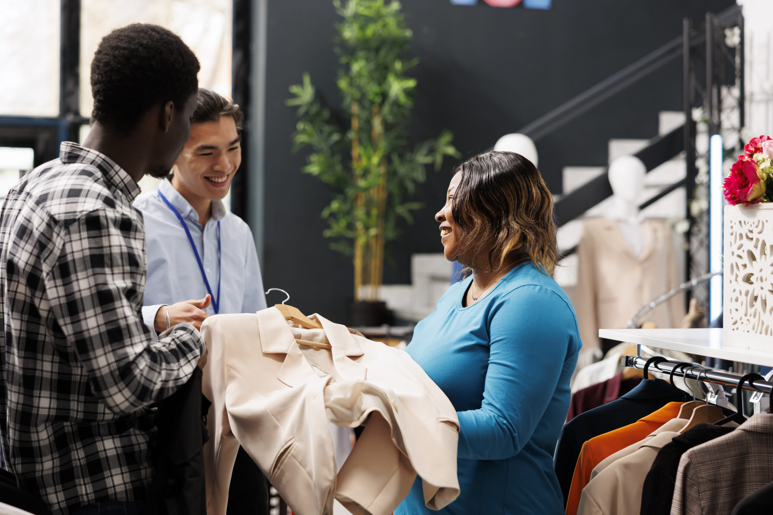 Customer speaking to sales associate