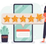 Illustration showing reviews on website