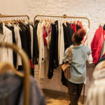 woman shopping in clothing store
